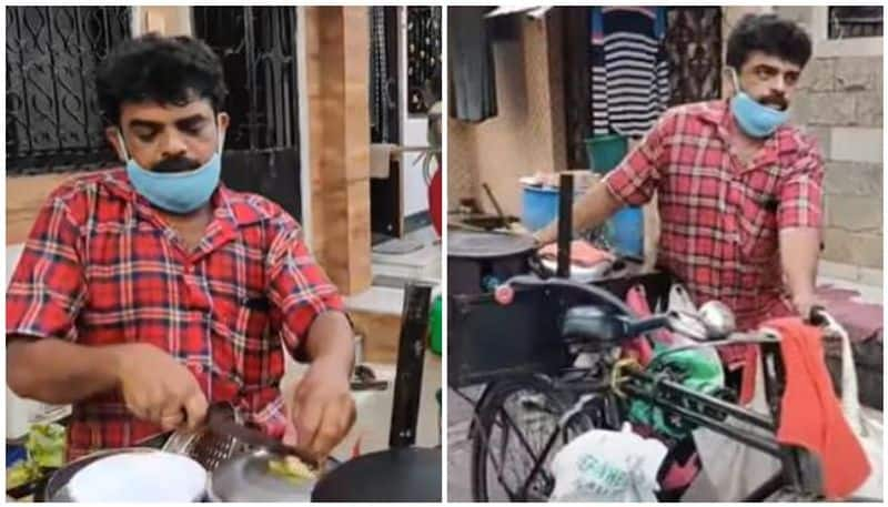 Viral Man selling Dosa on a cycle is breaking the internet