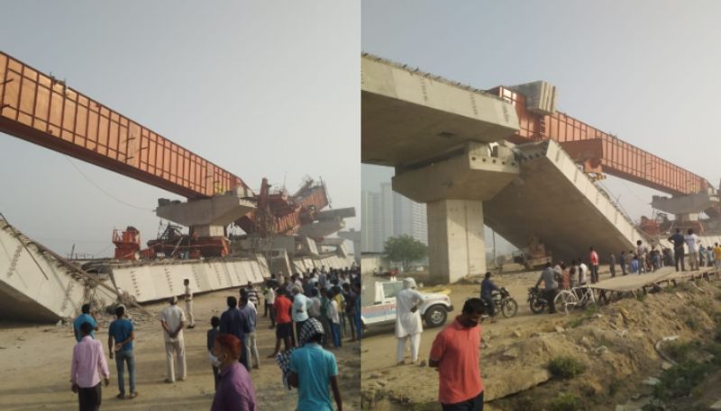 Under Construction Flyover On Highway Collapses In Gurgaon 3 Injured mah