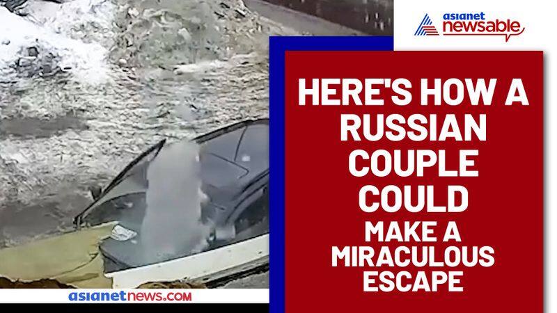 Couple escapes miraculously after 50 feet ice block fell on their car's windscreen (Watch) - gps