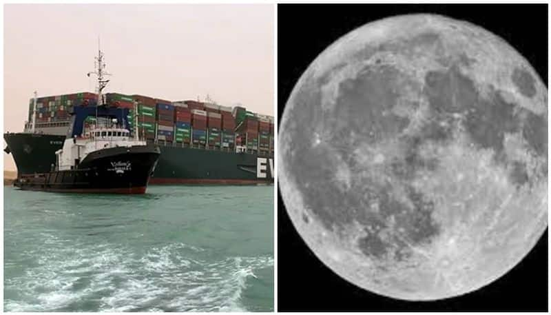 The full 'worm moon' helped break the logjam in the Suez Canal