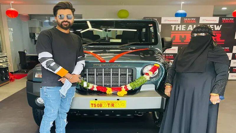 Larsgest Rangoli of Mahindra Thar SUV entered into India Book Record by Mandya man