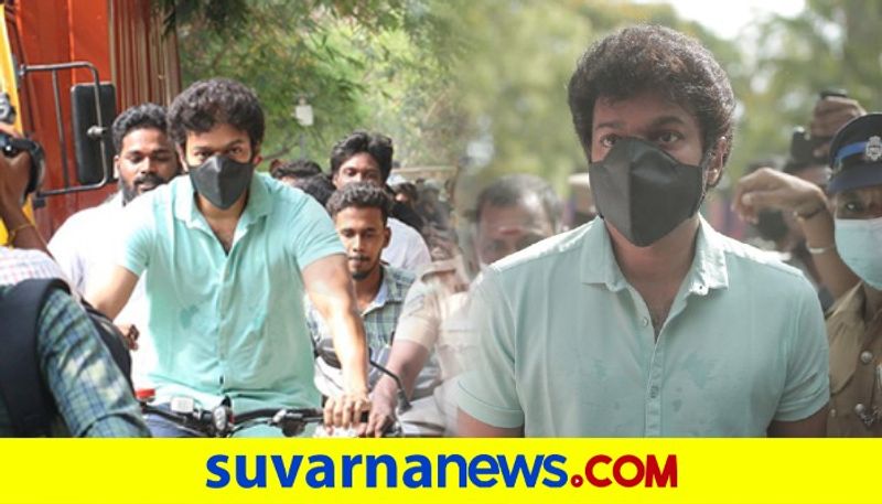 Actor Vijay cycles to TN polling booth to cast his vote pod