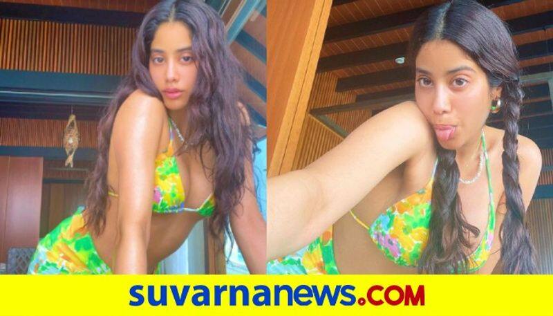 Janhvi Kapoor in Rs 15k bikini top and sarong adds a floral charm to Maldives dpl