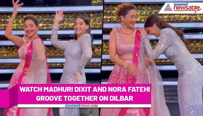 Dhak-Dhak girl Madhuri Dixit becomes Dilbar of everyone with Nora Fatehi (Watch) - ank