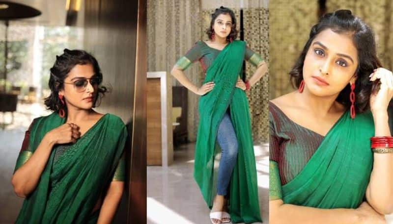 Ramya Nambessan in jeans and saree pics viral