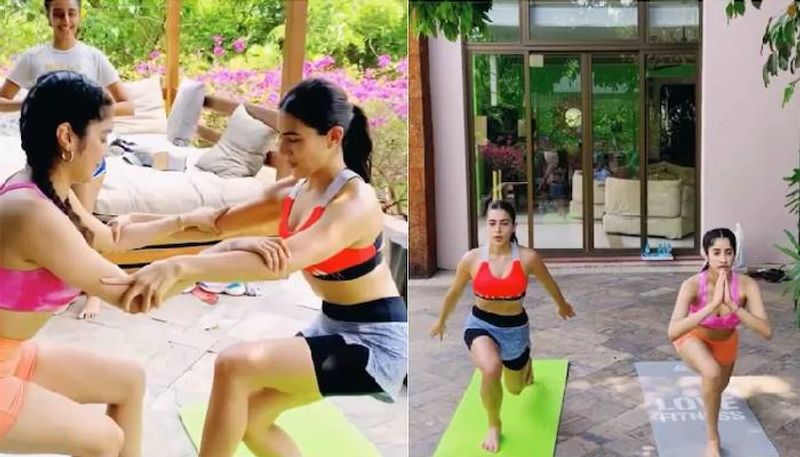 Sara Ali Khan and Janhvi Kapoor workout video