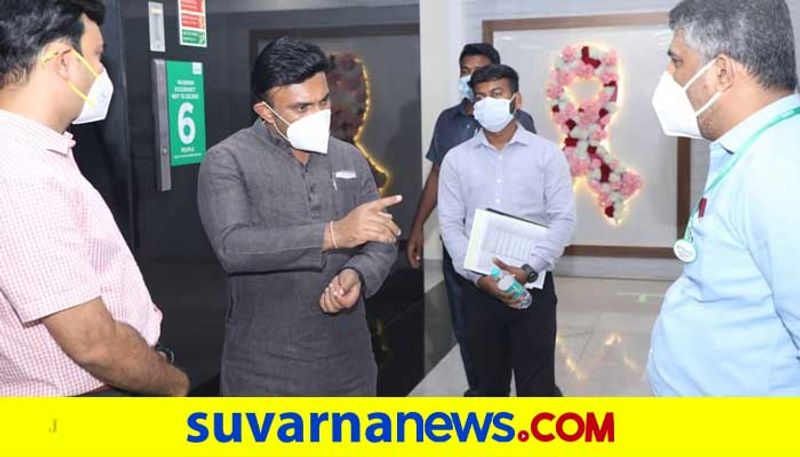 Karnataka Health Minister Dr K Sudhakar visits private hospitals Bengaluru mah