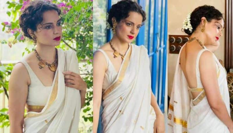 Kangana Ranaut in set saree