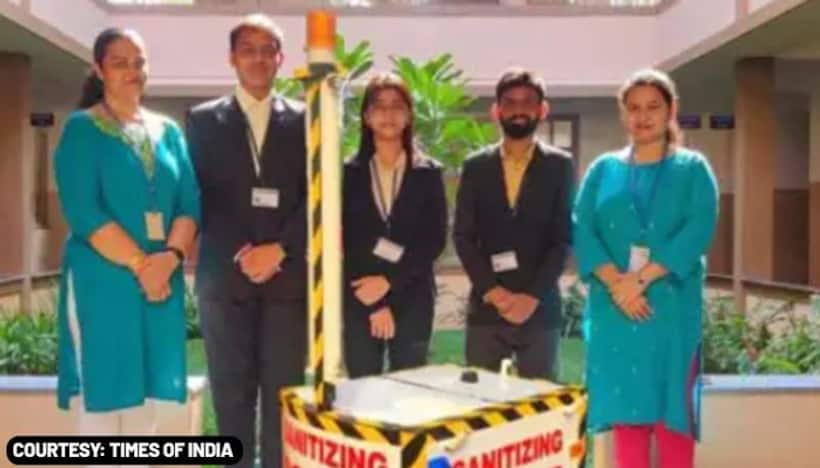 Engineering students design sanitising robot that can be operated from 400 metres away