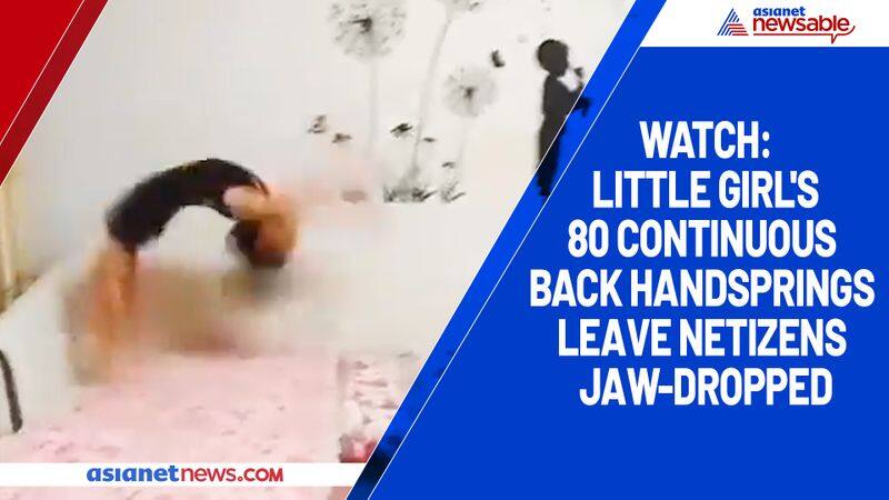 Watch Little girl's 80 continuous back handsprings leave netizens jaw-dropped-tgy