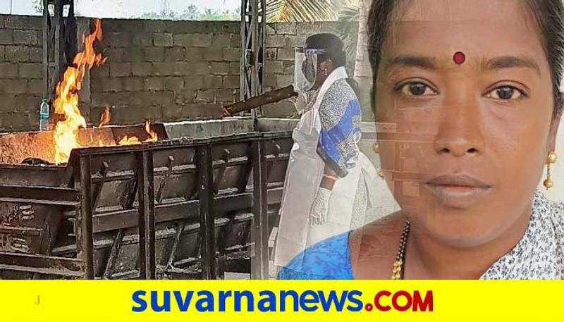 Yashodha Conduct Funeral to Covid Dead Bodies in Tumakuru grg