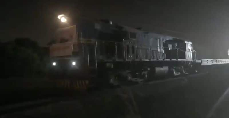 first Oxygen Express train loaded with liquid medical oxygen tankers has left for Maharashtra