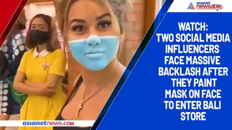 Watch Two social media influencers face massive backlash after they paint mask on face to enter Bali store-tgy