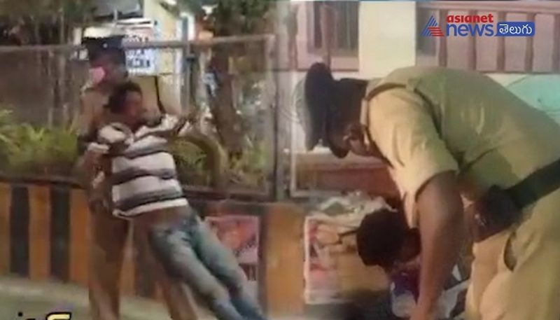 police conistable humanity on drunked man in machilipatnam - bsb