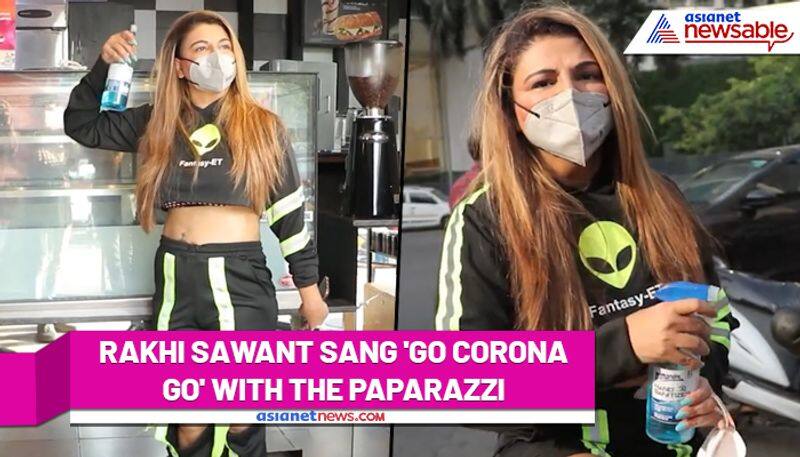 Rakhi Sawant steps outside, maintaining all COVID-19 precautions; sings 'Go Corona Go' with paparazzi - ank