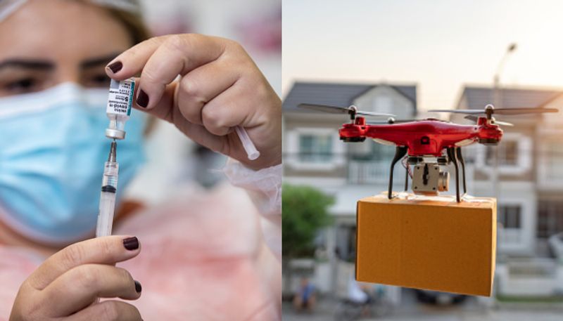 Covid Vaccine Supply in Drone at Bengaluru grg