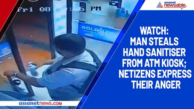 Watch Man steals hand sanitiser from ATM kiosk; netizens express their anger-tgy