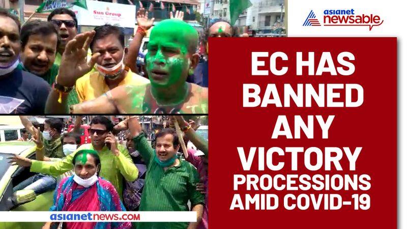 Election Commission cracks the whip: No mask, no social distancing as TMC supporters celebrate big win RCB