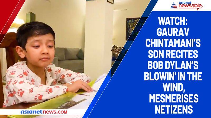 Watch Gaurav Chintamani's son recites Bob Dylan's Blowin' in the Wind, mesmerises netizens-tgy