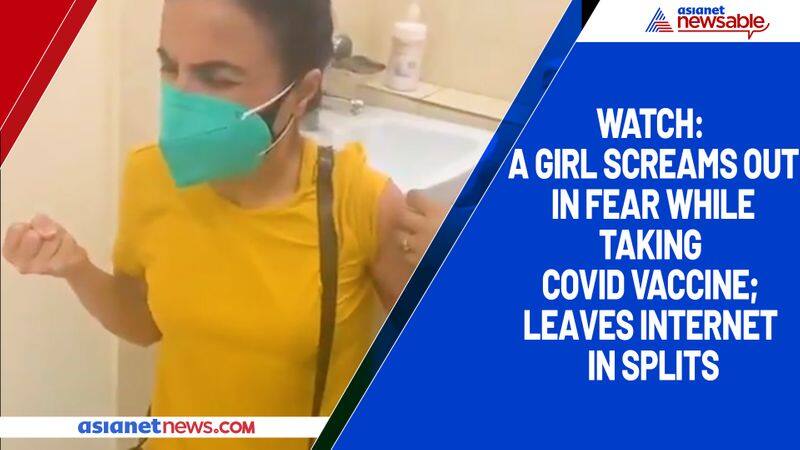 Watch A girl screams out in fear while taking covid vaccine; leaves internet in splits-tgy