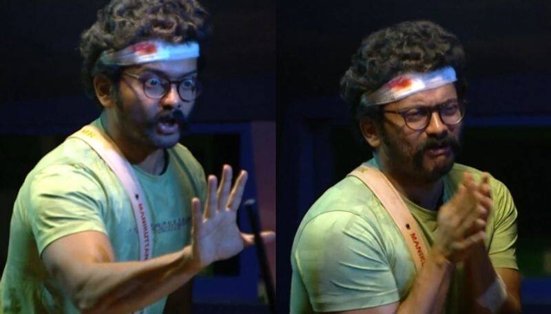 manikuttan plays anniyan in bigg boss 3 weekly task