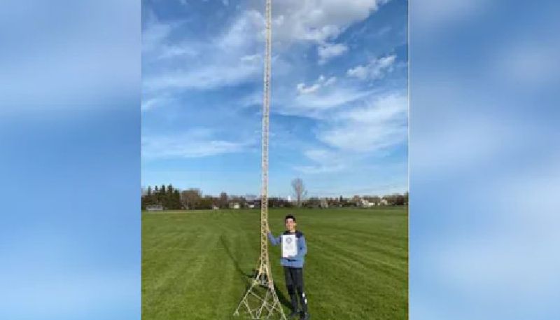 12 year old boy owns guinness world record for making a tower using popsicle stick