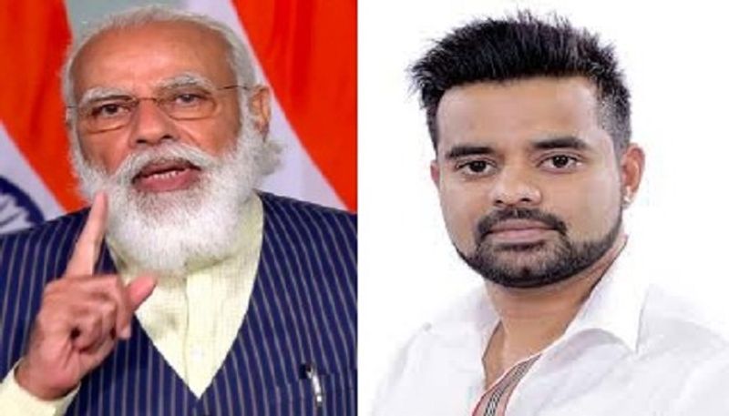 hassan mp prajwal revanna Writes to pm modi about corona health emergency in Karnataka rbj