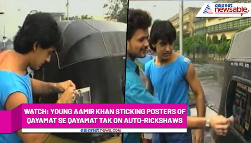 Young Aamir Khan Sticks Poster on Autos; Old Video Goes Viral - gps