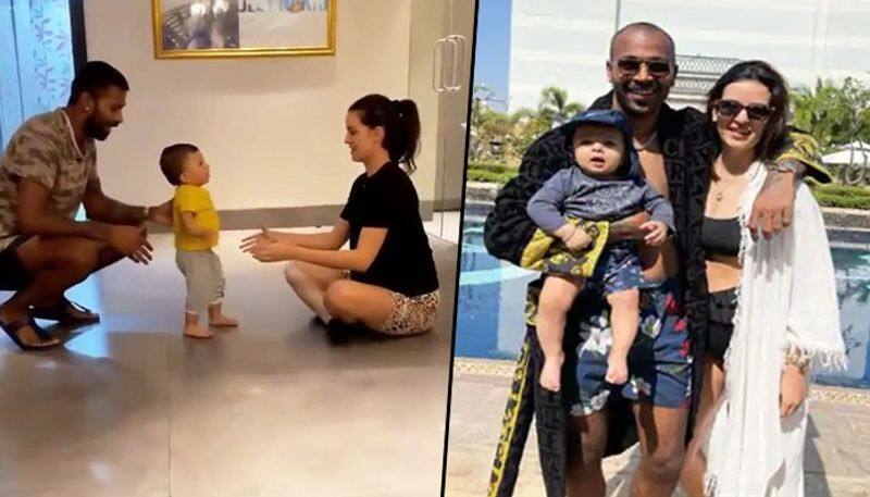 Watch Hardik Pandya, Natasa Stankovic help son Agastya to walk in adorable video-ayh