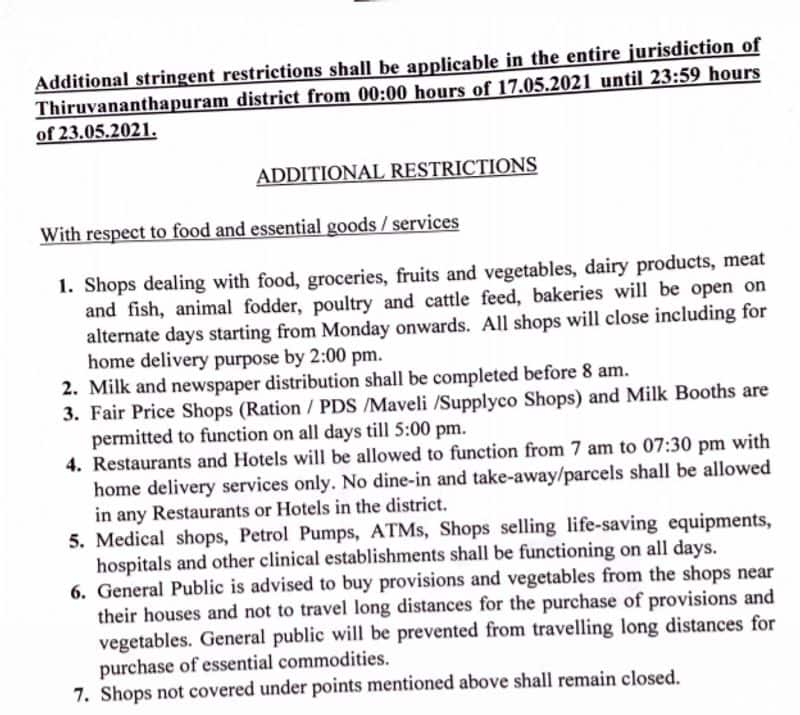 covid 19 triple lockdown in thiruvananthapuram guidelines explained