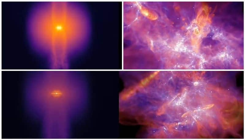 Stunning simulation is the first high resolution model to show an entire gas cloud where stars are formed