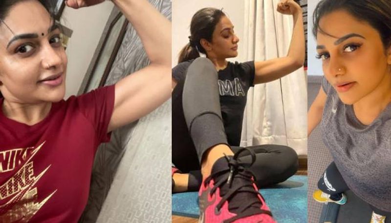 rimi tomy shares photo from her workout