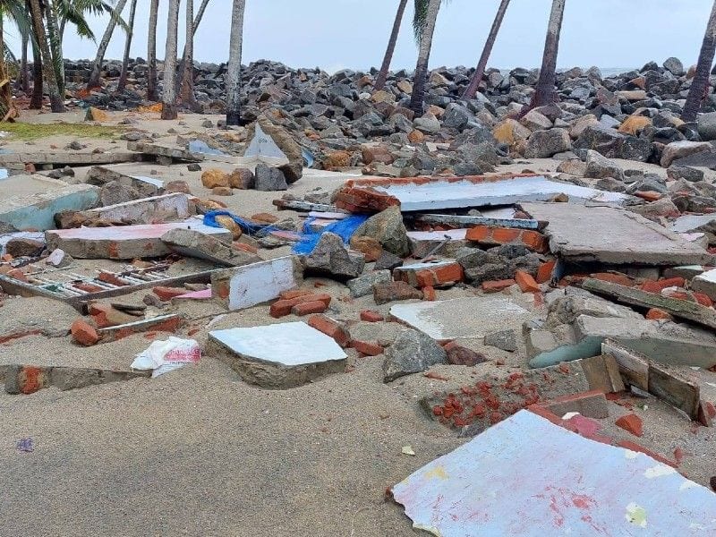 chellanam after Cyclone Tauktae an eye witness account by Shabna Felix