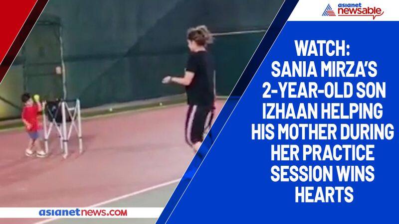 Watch Sania Mirza's 2-year-old son Izhaan helping his mother during her practice session wins hearts-tgy