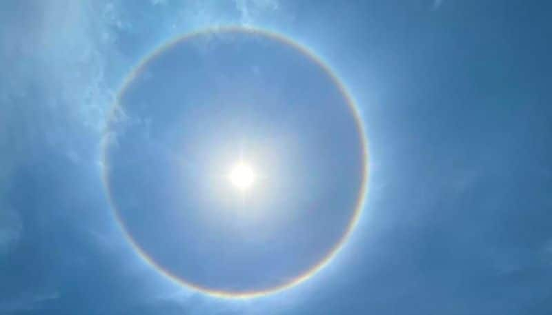 Bengaluru witnesses rare magnificent Sun halo majestic photos of rainbow ring go viral-dnm