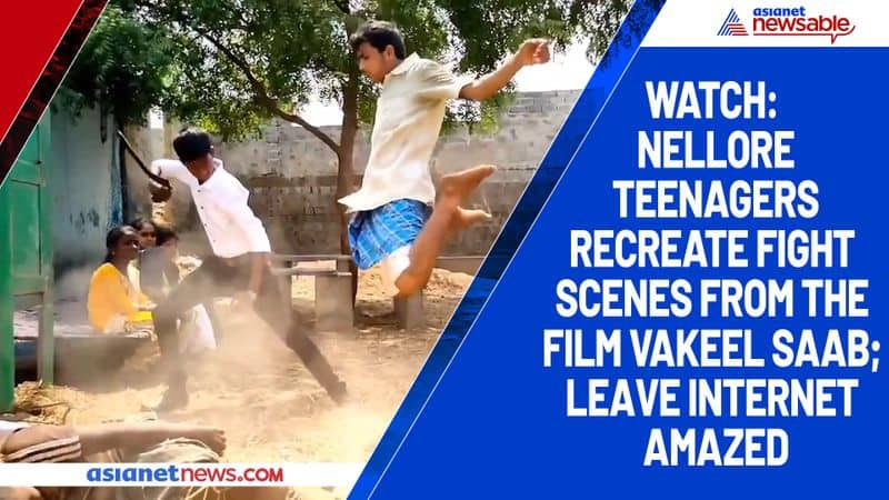 Watch Nellore teenagers recreate fight scenes from the film Vakeel Saab; leave internet amazed-tgy