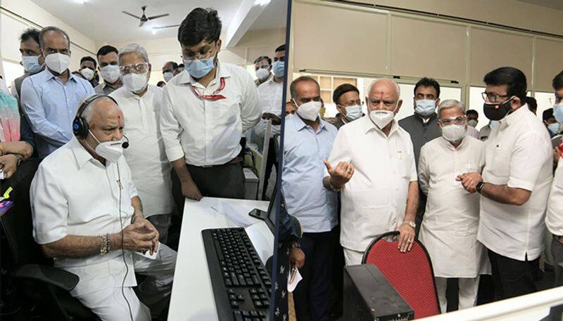 Karnataka lockdown: CM BS Yediyurappa makes surprise visit to COVID war room; attends calls, blocks ICU bed - ycb