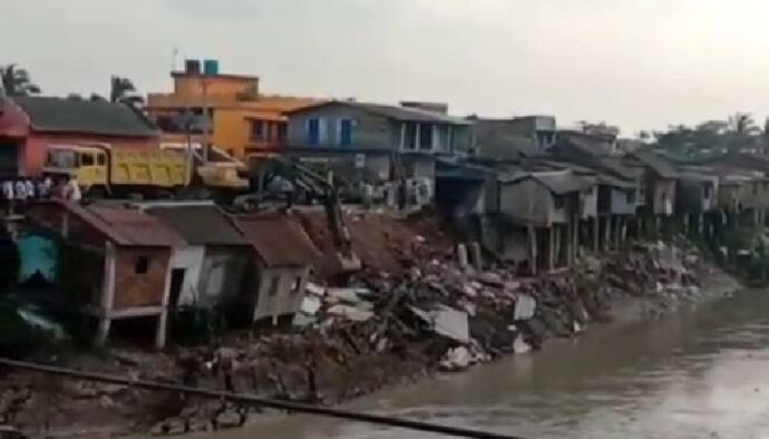 খালের সংস্কার শুরু হতেই ধ্বস নামল পাড়ে, দোকান হারিয়ে পথে কয়েকশ ব্যবসায়ী