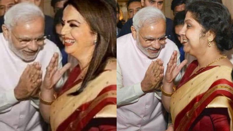 Former Prasar Bharti CEO shares morphed image of PM Modi bowing before Nita Ambani pod