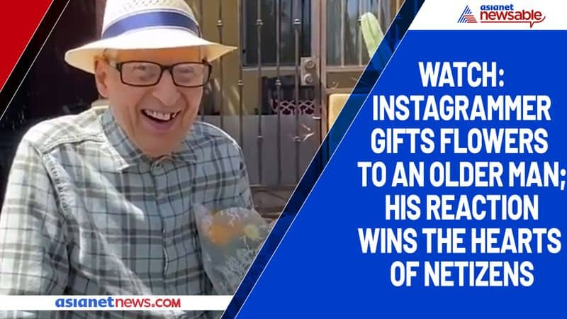 Watch Instagrammer gifts flowers to an older man; his reaction wins the hearts of netizens-tgy