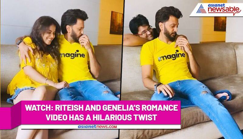 Riteish Deshmukh, Genelia D'souza romantic moment turns hilarious (Watch) - gps