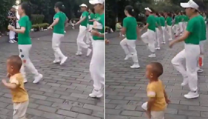 kid dancing among adult dancers video goes viral