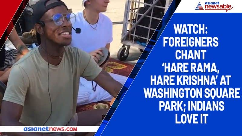 Watch Foreigners chant 'Hare Rama, Hare Krishna' at Washington Square Park; Indians love it-tgy