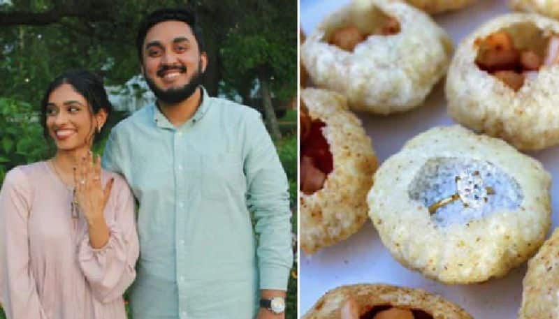 man hides his engagement ring inside pani puri to surprise girl friend