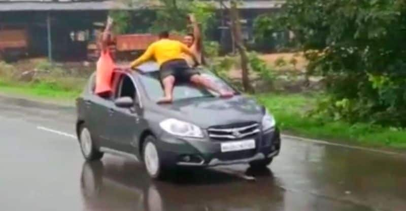 Youngsters stunt on a moving car goes viral