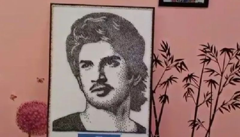 artist prepared picture of late actor sushant singh by using 31000 nails