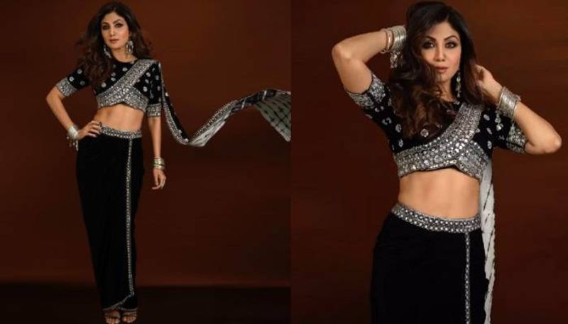 shilpa shetty shines in concept saree