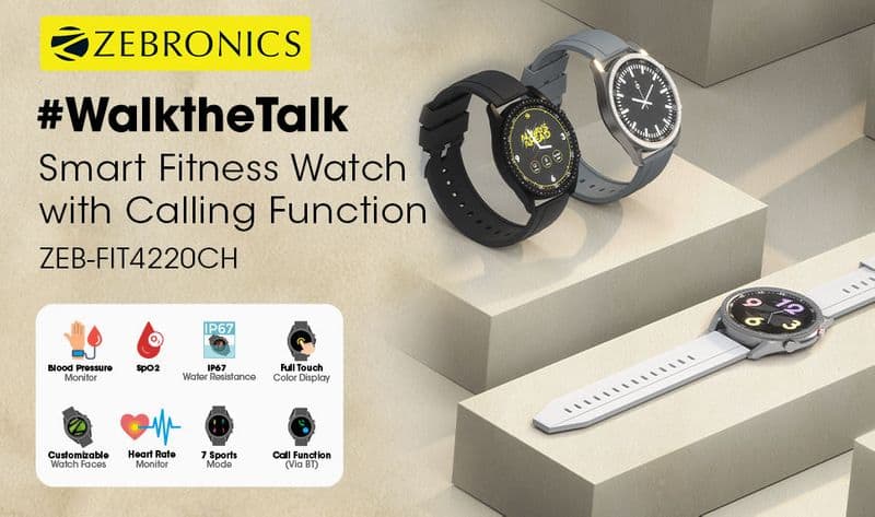 zebronics zeb fit4220ch smartwatch launched in india with calling function and spo2 check price here