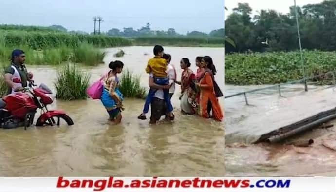 প্রবল বর্ষণে চোপড়া ফ্লাইওভারে ফাটল, নদীর জলে তছনছ ঘাটালের সেতু, বন্যা হতে পারে কি