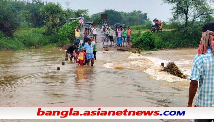 গরুর লেজ ধরে নদী পার হতে গিয়ে মৃত বৃদ্ধ, টানা বৃষ্টিতে বন্যার আশঙ্কা বীরভূমে